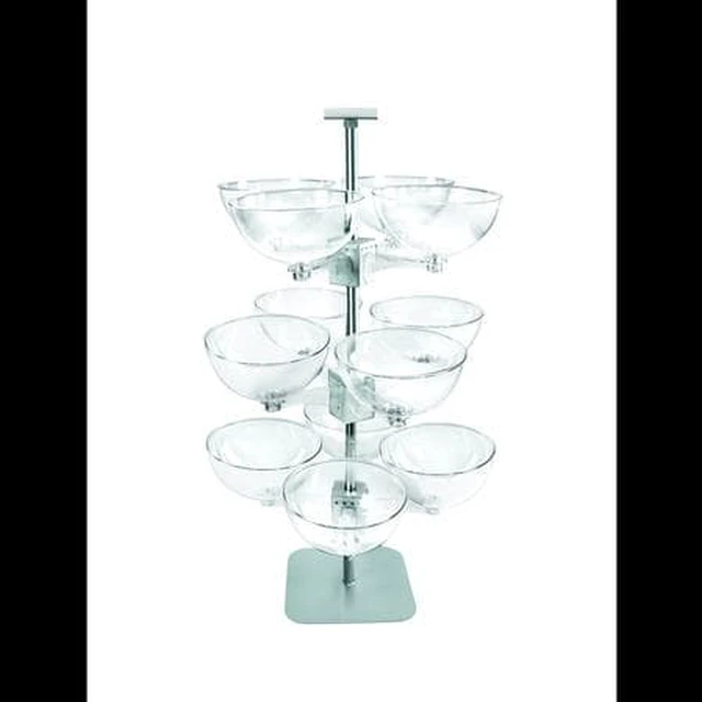 Main image of AZAR DISPLAYS 750344 Quad Arm Bowl Tower 14" Diameter Plastic Bowls (12 Bowls)