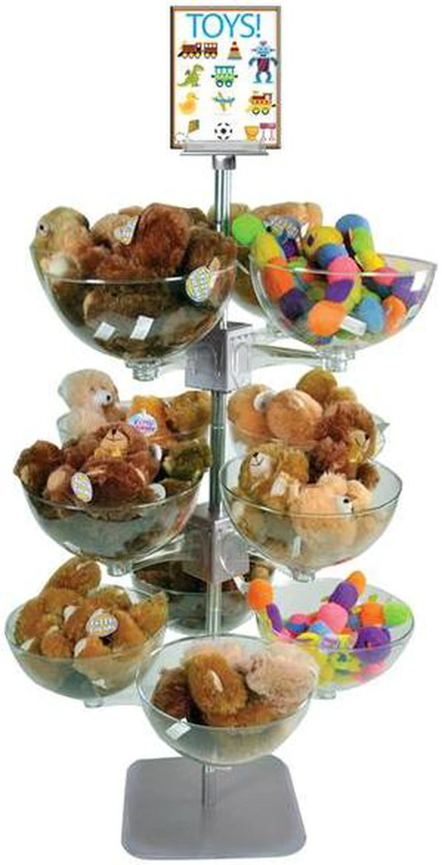 Alt view image 3 of 5 - AZAR DISPLAYS 750344 Quad Arm Bowl Tower 14" Diameter Plastic Bowls (12 Bowls)