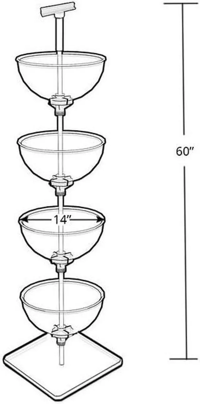Alt view image 2 of 4 - AZAR DISPLAYS 751404 Four-Tiered 14" Bowl Floor Display