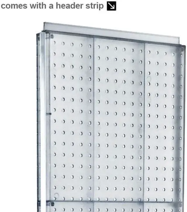 Alt view image 2 of 6 - AZAR DISPLAYS 700775-GRE Two-Sided Pegboard Floor Adjustable DisplayPanel Size: