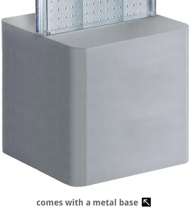 Alt view image 3 of 6 - AZAR DISPLAYS 700775-GRE Two-Sided Pegboard Floor Adjustable DisplayPanel Size: