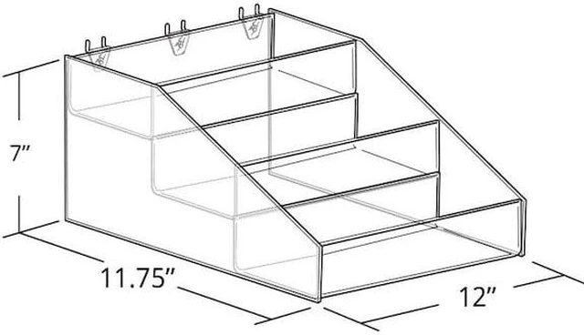 Alt view image 3 of 3 - AZAR DISPLAYS 326050 Three-Tier Step Display: 12"W x 11.75"D x 7"H
