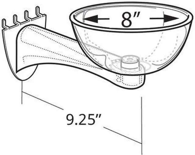 Alt view image 2 of 3 - AZAR DISPLAYS 700911 8" Bowl Display for Pegboard/Slatwall, PK3