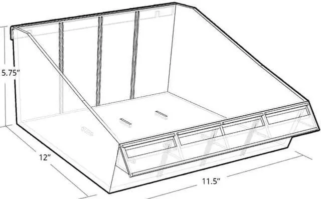 Alt view image 3 of 3 - AZAR DISPLAYS 556130 11.5"W x 12"D x 5.75"H Divider Bin, PK4