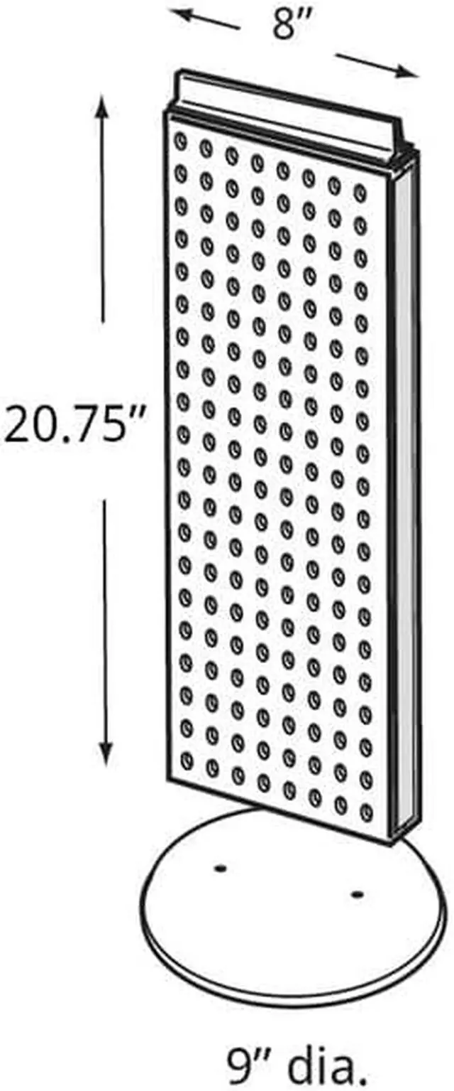 Alt view image 5 of 5 - AZAR DISPLAYS 700509-GRE Non-Revolving 8"W x 20.75"H Pegboard Counter Display