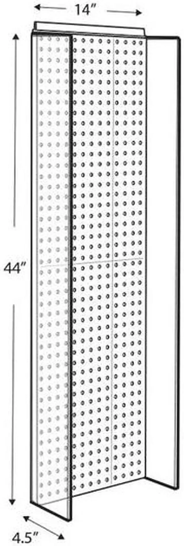 Alt view image 4 of 5 - AZAR DISPLAYS 700350-ALM 13.5"W x 44"H Pegboard Powerwing Display