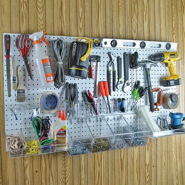 Alt view image 3 of 10 - AZAR DISPLAYS 900988-BLK 125-Piece Pegboard Organizer Kit (2 - 24"x24")