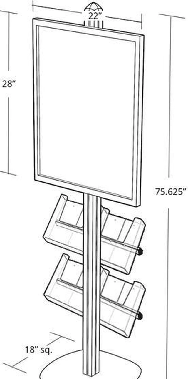 Alt view image 3 of 3 - AZAR DISPLAYS 300292-SLV Sky Tower Display w/ 22"W x 28"H Snap Frame and 4