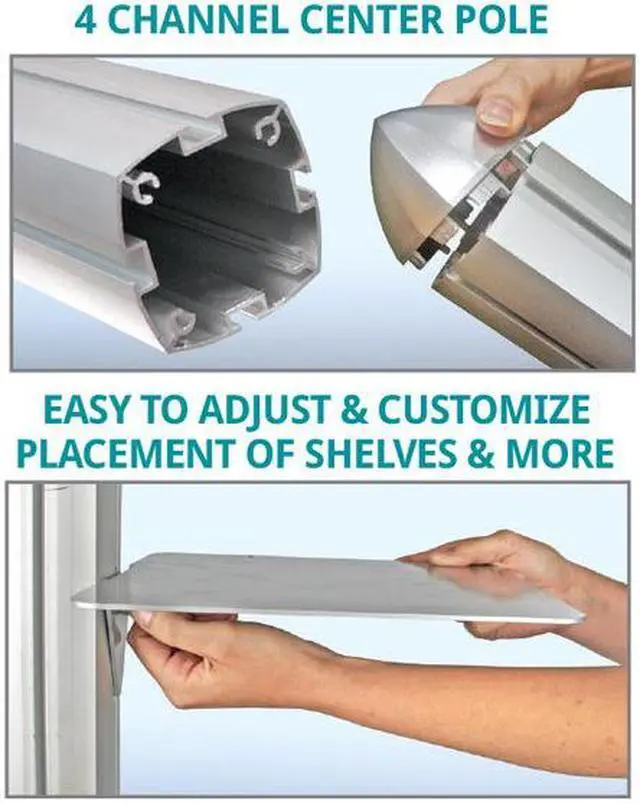 Alt view image 2 of 3 - AZAR DISPLAYS 300260-SLV 4-Channel Sky Tower Metal Pole and Base. Overall