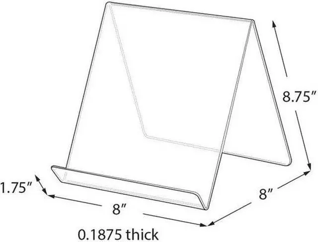 Alt view image 3 of 3 - AZAR DISPLAYS 515440 8"W x 8"D x 8.75"H Easel Display. Front Lip: 1.75"H, PK10