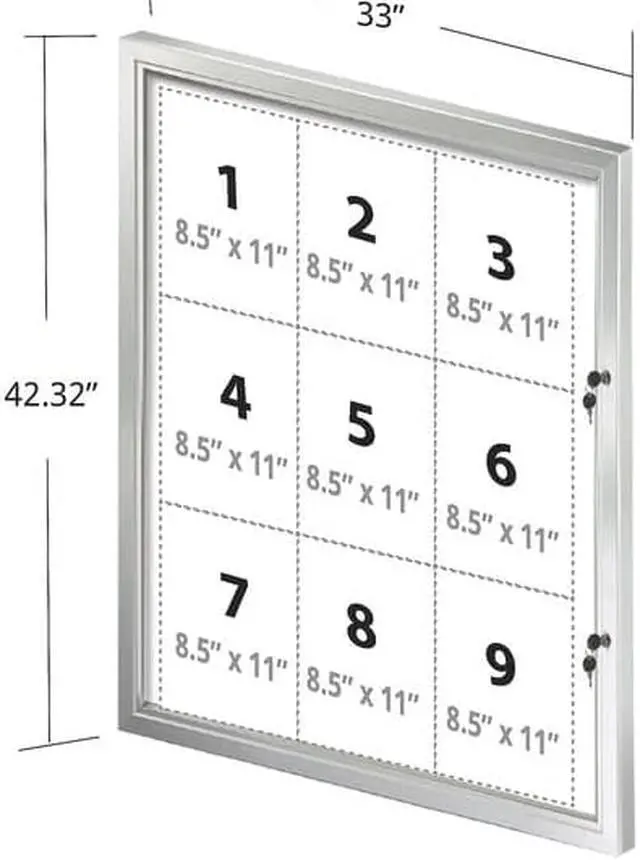 Alt view image 2 of 3 - AZAR DISPLAYS 300219 Enclosed Message Board, 33" W, 42.32" H, Aluminum