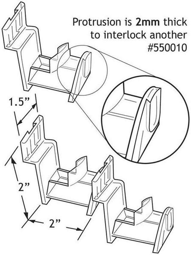 Alt view image 3 of 3 - AZAR DISPLAYS 550010 Interlocking Eyeglass Holder for Slatwall, PK25