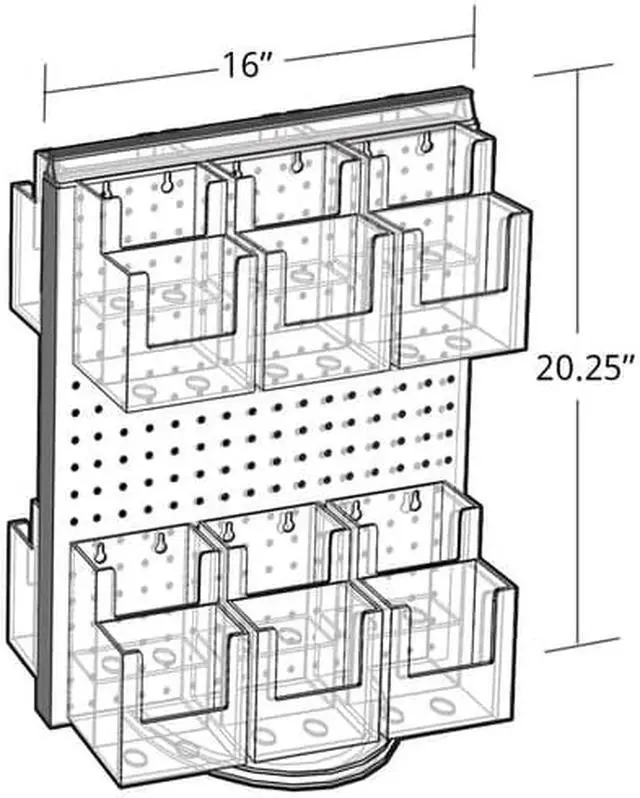 Alt view image 3 of 6 - AZAR DISPLAYS 700630-CLR 2-Sided Peg Counter Spinner Rack w/ Brochure Pockets