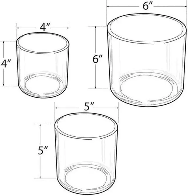 Alt view image 2 of 5 - AZAR DISPLAYS 556333-SET 4", 5", 6" Dia. Deluxe Clear Acrylic Cylinder Bin Set