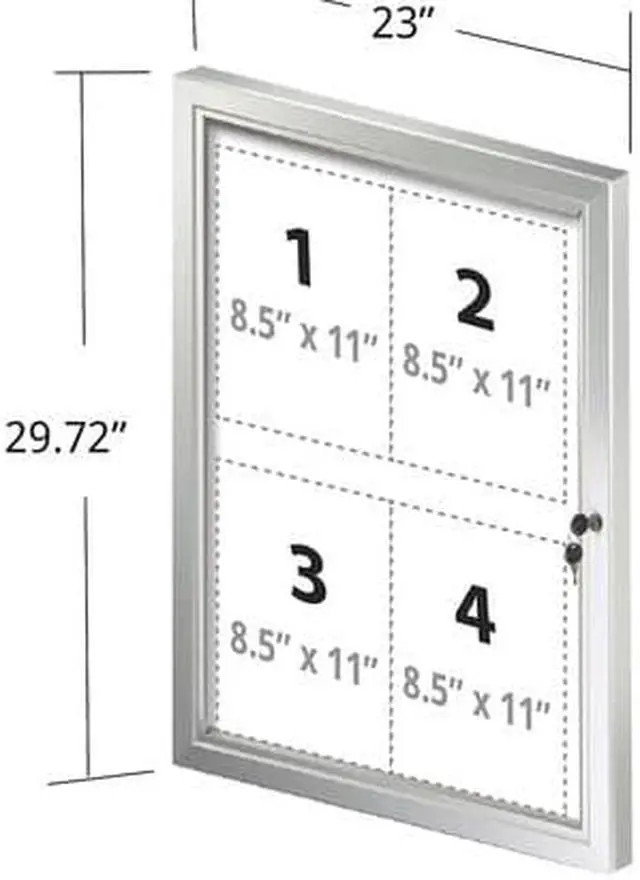 Alt view image 3 of 3 - AZAR DISPLAYS 300226 Enclosed Message Board, 23" W, 29.72" H, Aluminum