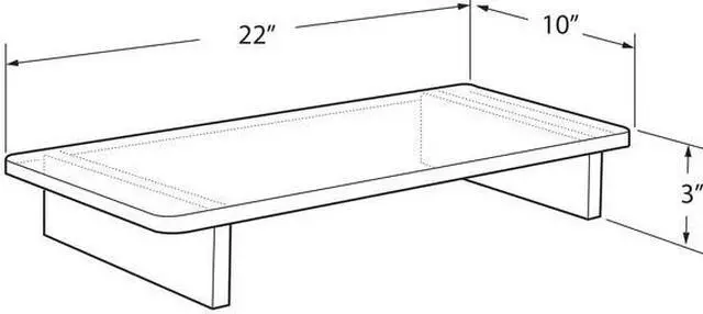 Alt view image 2 of 3 - AZAR DISPLAYS 515373 Clear Acrylic 22"W x 3"H 1/2" Thick Riser w/ Bumpers