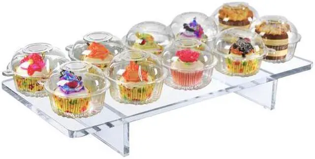 Alt view image 3 of 3 - AZAR DISPLAYS 515373 Clear Acrylic 22"W x 3"H 1/2" Thick Riser w/ Bumpers