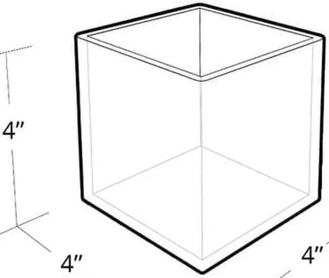 Alt view image 3 of 3 - AZAR DISPLAYS 556304 4" Deluxe Clear Acrylic Cube Bin, PK4
