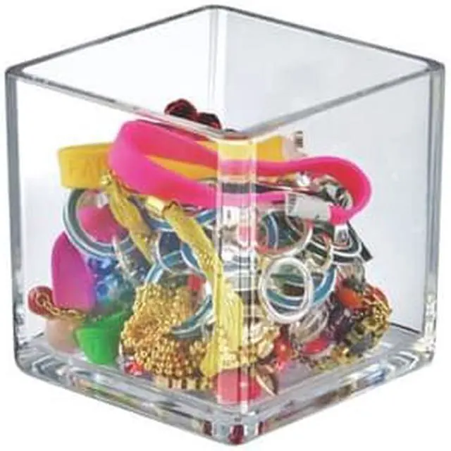 Alt view image 2 of 3 - AZAR DISPLAYS 556304 4" Deluxe Clear Acrylic Cube Bin, PK4