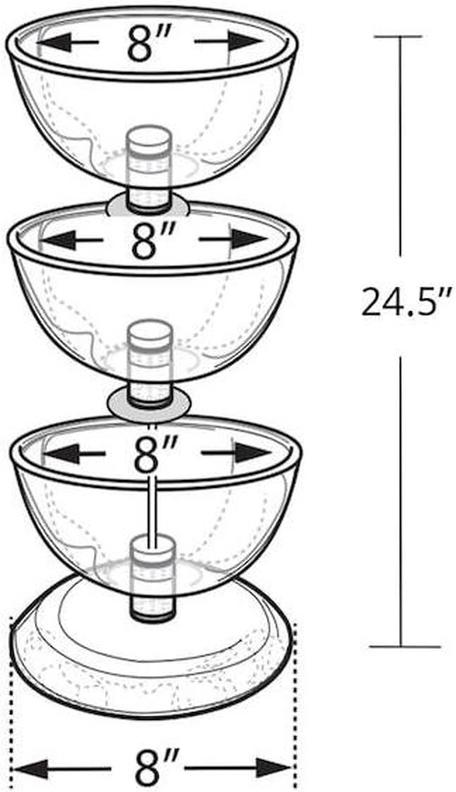 Alt view image 2 of 3 - AZAR DISPLAYS 720308 Three-Tier 8", 8" & 8" Bowl Display