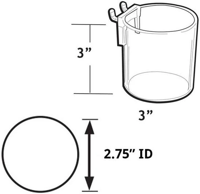 Alt view image 2 of 3 - AZAR DISPLAYS 224053 3" Diameter Cup Display for Pegboard or Slatwall, PK10