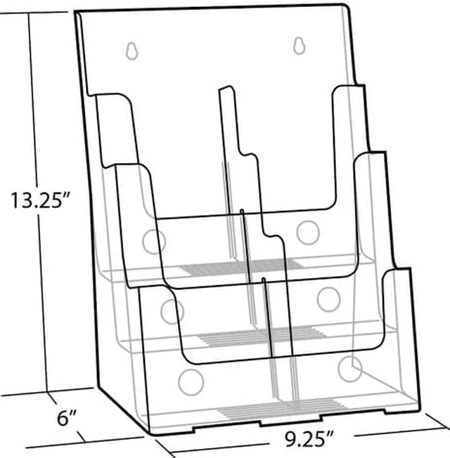 Alt view image 2 of 6 - Azar 3-Tier 6-Pocket Plastic Trifold Brochure Holder (252379)