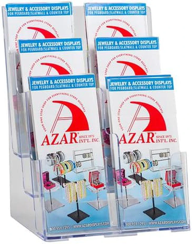 Alt view image 3 of 6 - Azar 3-Tier 6-Pocket Plastic Trifold Brochure Holder (252379)