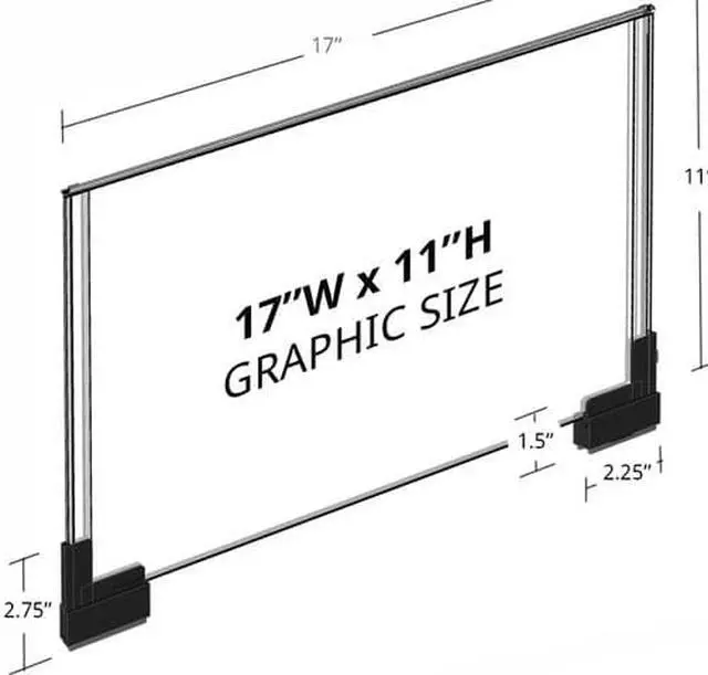 Alt view image 2 of 4 - Azar Large Two Sided Acrylic Sign Holder with Telescopic Grippers (109908)