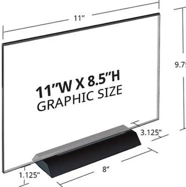 Alt view image 4 of 5 - Azar Acrylic Frame Sign Holder on Weighted Black Base (108804)