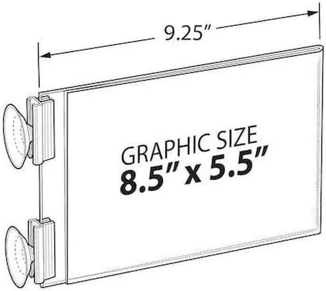 Alt view image 5 of 6 - Azar Two Sided Acrylic Sign Holder with Suction Cup Grippers (106686)