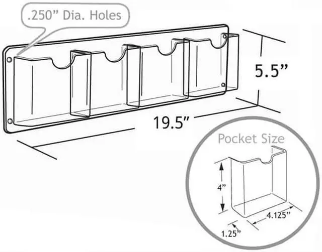Alt view image 3 of 3 - Azar Brochure Holders 5.5" x 18.75" Clear Acrylic 2/Pack (252064)