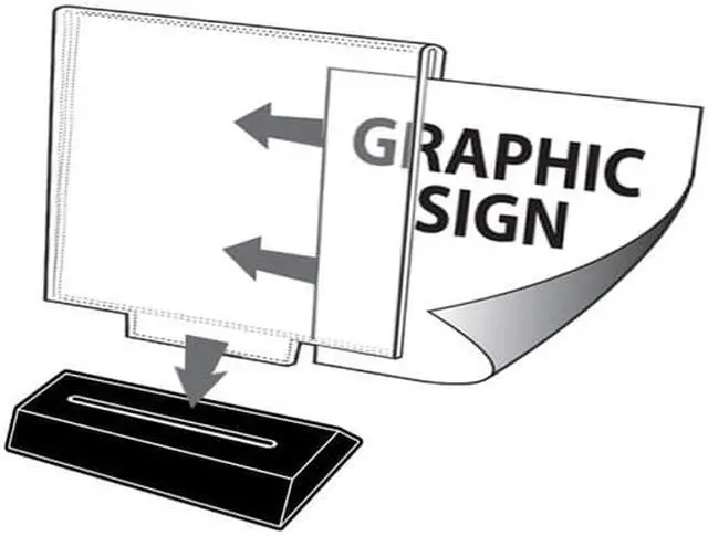 Alt view image 5 of 5 - Azar Acrylic Frame Sign Holder on Weighted Black Base (108806)