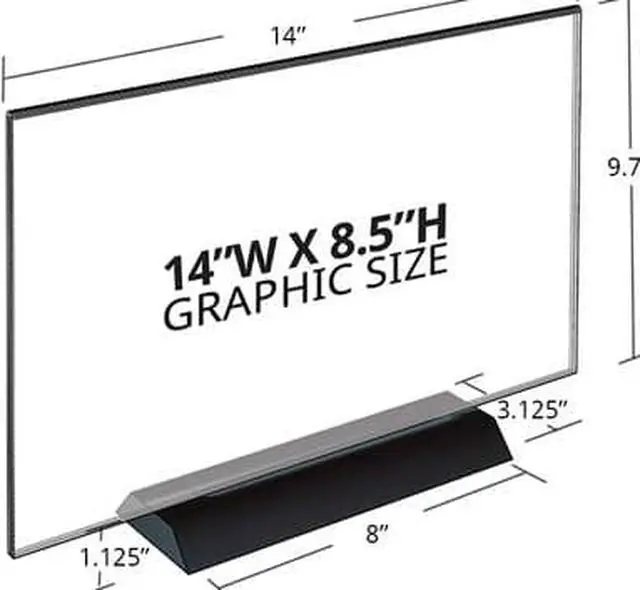 Alt view image 4 of 5 - Azar Acrylic Frame Sign Holder on Weighted Black Base (108806)
