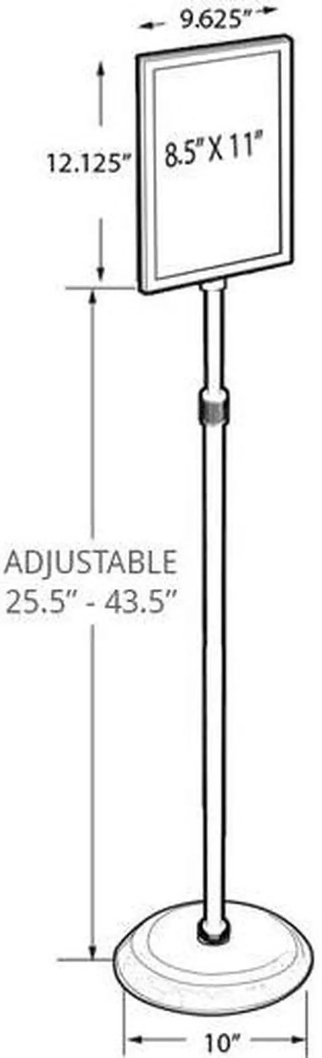 Alt view image 5 of 5 - Azar Sign Holder 8.5" x 11" Silver Metal (300283)