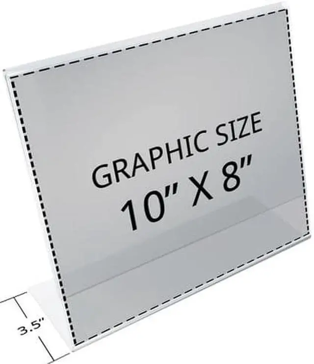Alt view image 3 of 4 - Azar Displays Horizontal Slanted L Shape Acrylic Sign Holder 10/Pack 112719