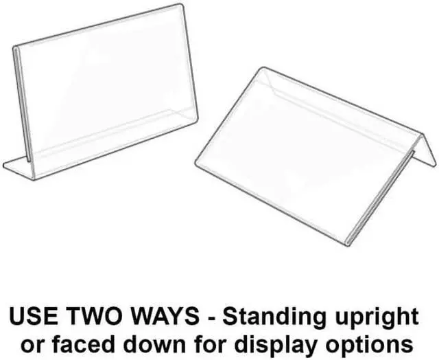 Alt view image 4 of 4 - Azar Displays Horizontal Slanted L Shape Acrylic Sign Holder 10/Pack 112719