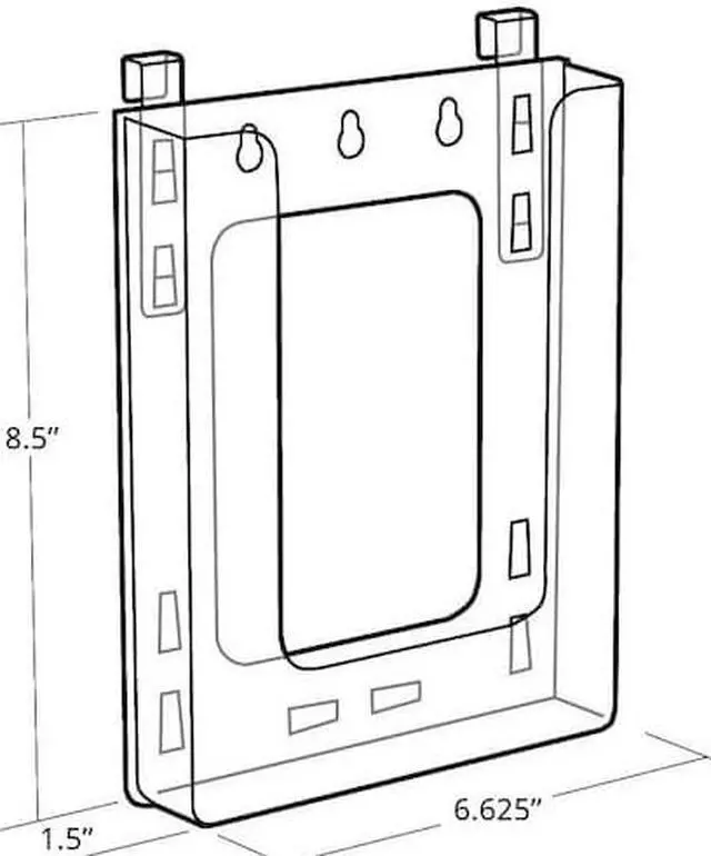 Alt view image 4 of 5 - Azar Displays Hanging Brochure Holder 7.87" x 6.25" Clear Styrene 10/Pack (252341)
