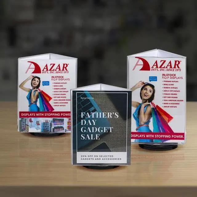 Alt view image 5 of 6 - Azar Displays 3-Sided Sign Holder 6 x 4-inch 193726