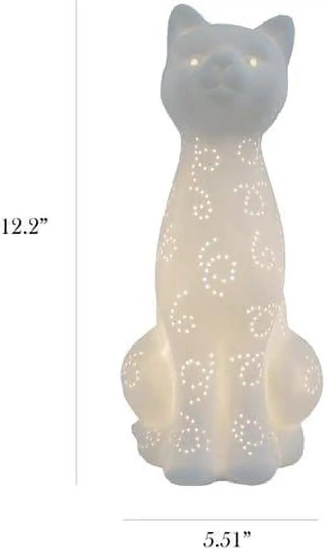 Alt view image 7 of 11 - Simple Designs  Porcelain Kitty Cat Shaped Animal Light Table Lamp