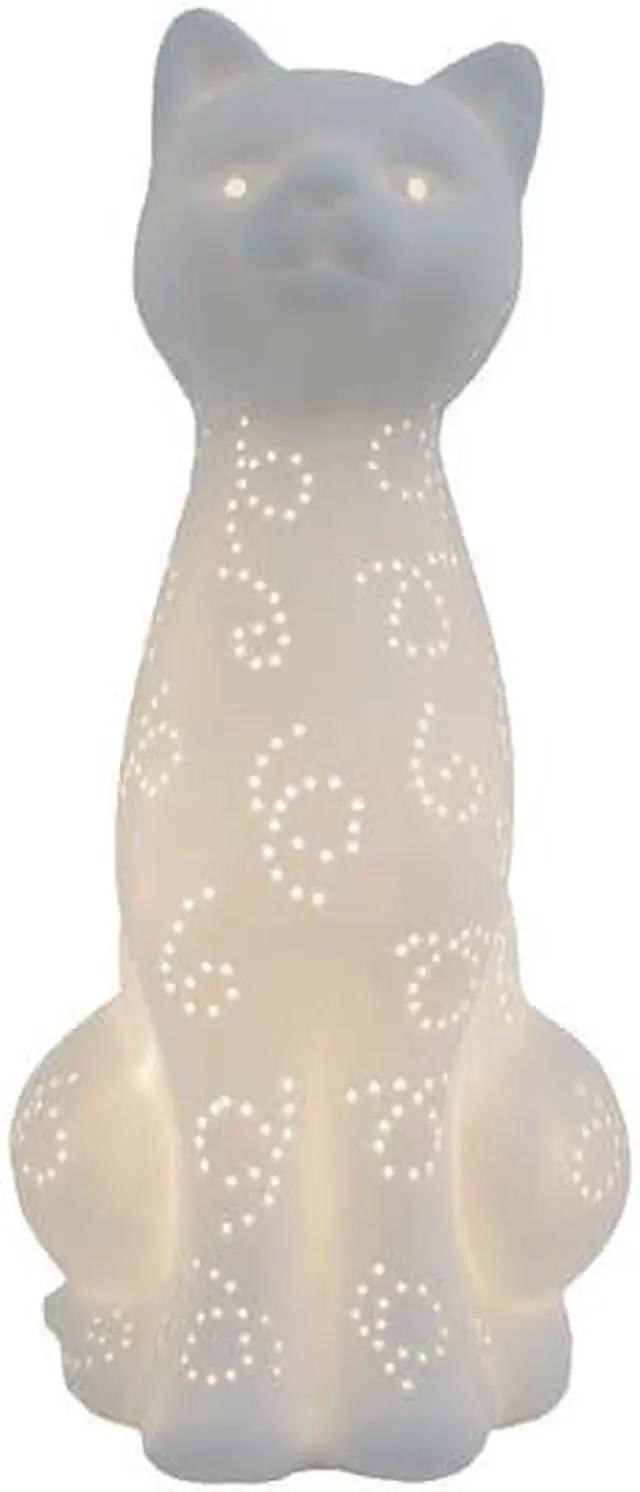 Alt view image 9 of 11 - Simple Designs  Porcelain Kitty Cat Shaped Animal Light Table Lamp