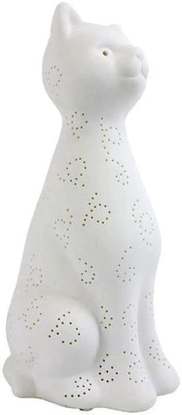 Alt view image 10 of 11 - Simple Designs  Porcelain Kitty Cat Shaped Animal Light Table Lamp