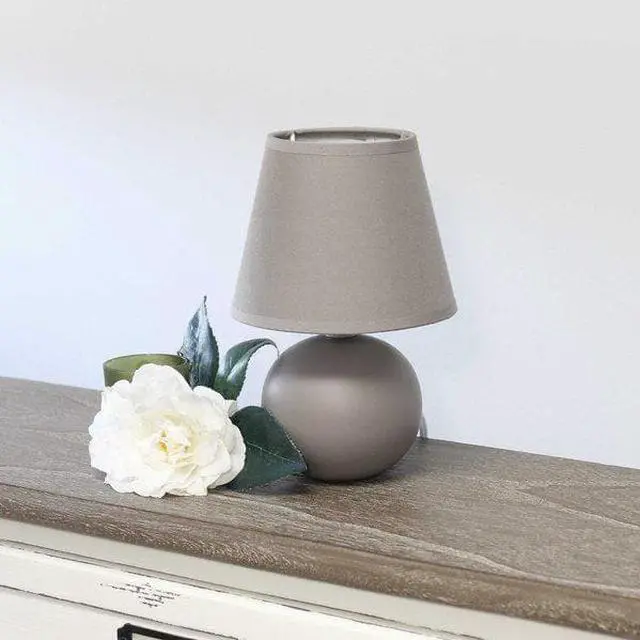 Alt view image 10 of 13 - Simple Designs Mini Ceramic Globe Table Lamp 2 Pack Set, Gray