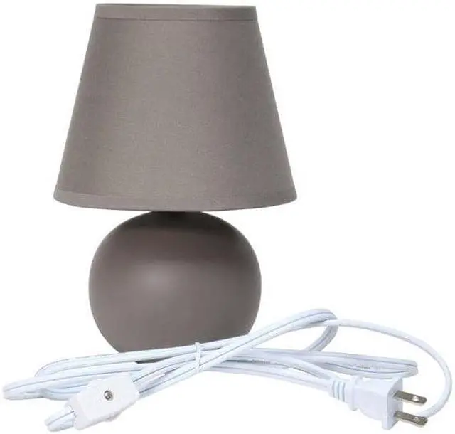 Alt view image 9 of 13 - Simple Designs Mini Ceramic Globe Table Lamp 2 Pack Set, Gray