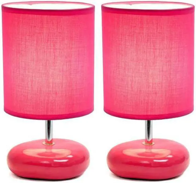 Alt view image 7 of 10 - Simple Designs Stonies Small Stone Look Table Bedside Lamp 2 Pack Set