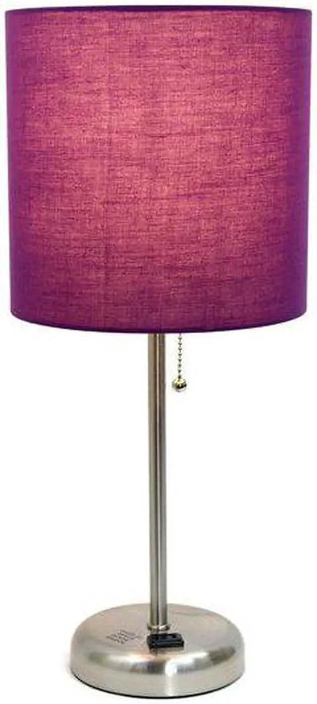 Alt view image 9 of 15 - LimeLights Stick Lamp with Charging Outlet and Fabric Shade