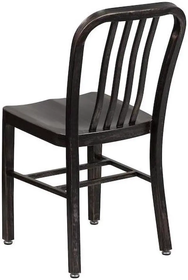 Alt view image 12 of 20 - Flash Furniture Black-Antique Gold Metal Indoor-Outdoor Chair (CH-61200-18-BQ-GG) CH6120018BQ