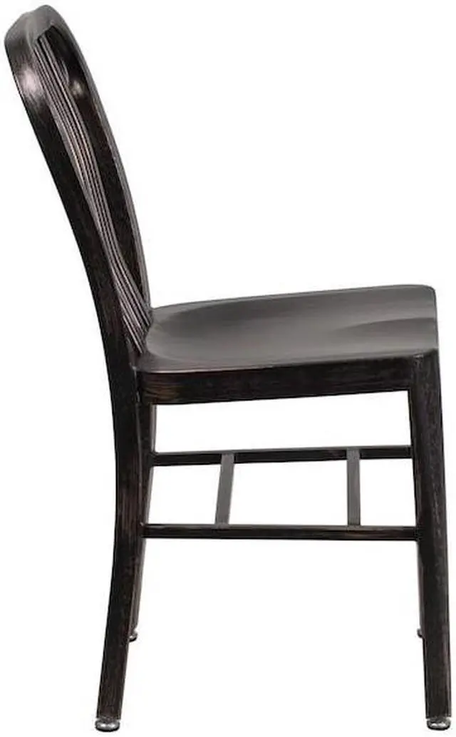 Alt view image 11 of 20 - Flash Furniture Black-Antique Gold Metal Indoor-Outdoor Chair (CH-61200-18-BQ-GG) CH6120018BQ