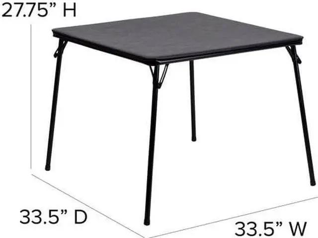 Alt view image 4 of 9 - 5 Piece Black Folding Card Table and Chair Set