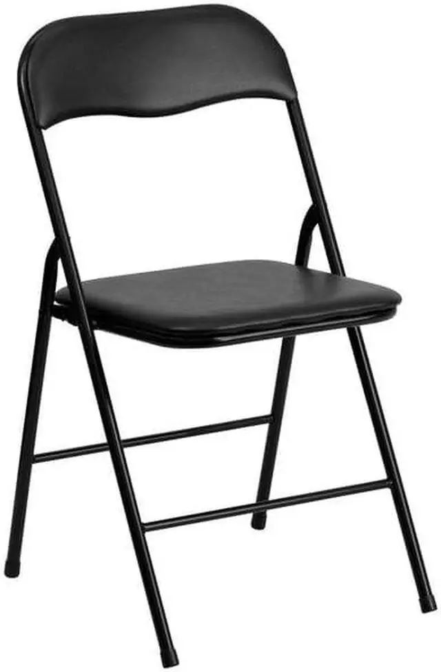 Alt view image 8 of 9 - 5 Piece Black Folding Card Table and Chair Set
