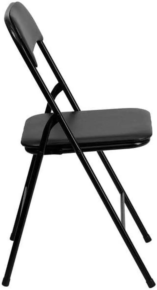 Alt view image 9 of 9 - 5 Piece Black Folding Card Table and Chair Set